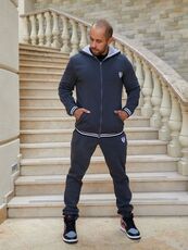 Мужской теплый спортивный костюм цвет антрацит, Цвет: Серый, Размер: 60, изображение 5