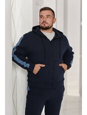 Мужской теплый костюм на флисе синего цвета, Цвет: Синий, Размер: 52, изображение 2