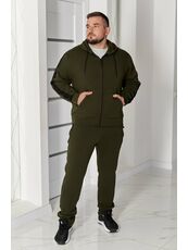 Мужской теплый костюм на флисе цвета хаки, Цвет: Хаки, Размер: 58