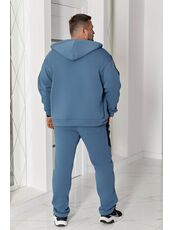 Мужской теплый костюм на флисе цвета джинс, Цвет: Голубой, Размер: 56, изображение 2