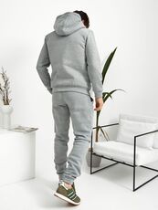 Мужской теплый спортивный костюм цвет меланж, Цвет: Светло-серый, Размер: 54, изображение 6