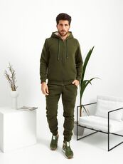 Мужской теплый спортивный костюм цвет хаки, Цвет: Хаки, Размер: 44