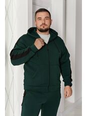 Мужской теплый костюм на флисе изумрудного цвета, Цвет: Изумрудный, Размер: 50, изображение 2