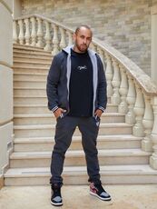 Мужской теплый спортивный костюм цвет антрацит, Цвет: Серый, Размер: 60