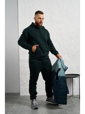 Мужской теплый костюм тройка изумрудного цвета, Цвет: Изумрудный, Размер: 52, изображение 3