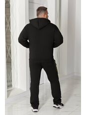 Мужской теплый костюм на флисе черного цвета, Цвет: Черный, Размер: 52, изображение 2