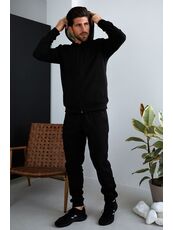 Мужской теплый спортивный костюм цвет черный, Цвет: Черный, Размер: 54, изображение 3