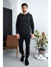 Мужской теплый спортивный костюм цвет антрацит, Цвет: Серый, Размер: 52