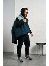 Мужской теплый костюм тройка изумрудного цвета, Цвет: Изумрудный, Размер: 52, изображение 2