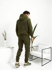 Мужской теплый спортивный костюм цвет хаки, Цвет: Хаки, Размер: 44, изображение 3