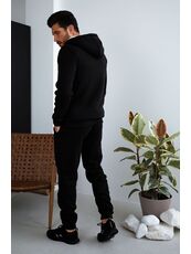 Мужской теплый спортивный костюм цвет черный, Цвет: Черный, Размер: 54, изображение 4