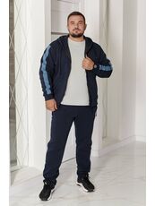 Мужской теплый костюм на флисе синего цвета, Цвет: Синий, Размер: 52