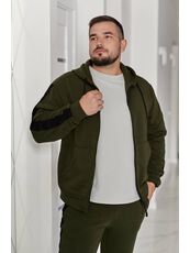 Мужской теплый костюм на флисе цвета хаки, Цвет: Хаки, Размер: 58, изображение 3