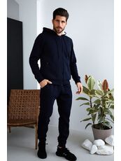Мужской теплый спортивный костюм цвет темно-синий, Цвет: Темно-синий, Размер: 52
