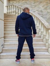 Мужской теплый спортивный костюм цвет темно-синий, Цвет: Синий, Размер: 60, изображение 5