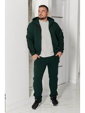 Мужской теплый костюм на флисе изумрудного цвета, Цвет: Изумрудный, Размер: 50