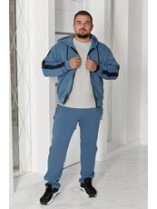 Мужской теплый костюм на флисе цвета джинс, Цвет: Голубой, Размер: 56