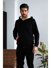 Мужской теплый спортивный костюм цвет черный, Цвет: Черный, Размер: 54, изображение 2