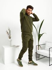 Мужской теплый спортивный костюм цвет хаки, Цвет: Хаки, Размер: 44, изображение 4