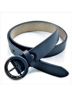 Жіночий шкіряний ремінь темно-синій