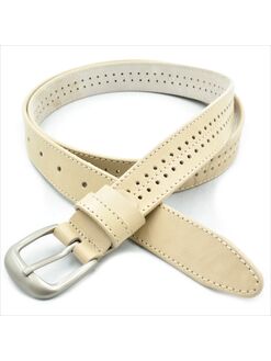 Жіночий шкіряний ремінь бежевий
