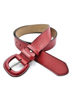 Жіночий шкіряний ремінь Червоний, Колір: Червоний