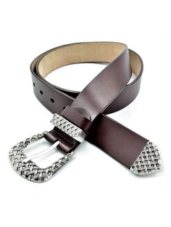 Жіночий шкіряний ремінь Темно-коричневий, Колір: Коричневий