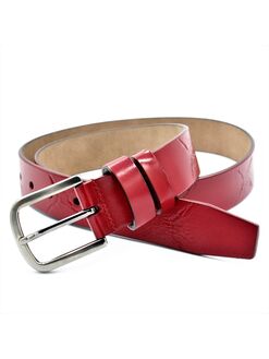 Жіночий шкіряний ремінь червоний