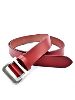 Жіночий шкіряний ремінь червоний