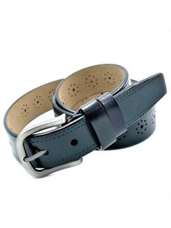 Жіночий шкіряний ремінь темно-синій