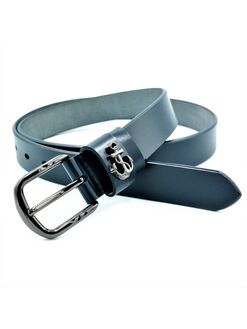 Жіночий шкіряний ремінь темно-синій