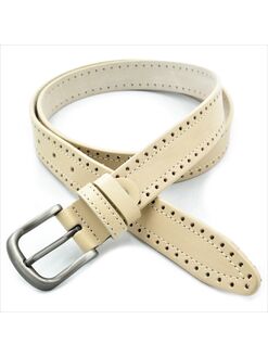 Жіночий шкіряний ремінь бежевий, Колір: Бежевий