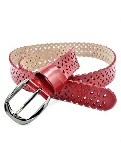 Жіночий шкіряний ремінь червоний