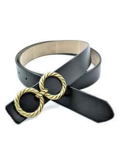 Жіночий шкіряний ремінь Чорний, Колір: Чорний