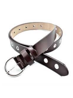 Жіночий шкіряний ремінь Темно-коричневий, Колір: Коричневий