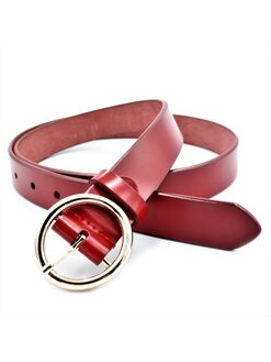 Жіночий шкіряний ремінь червоний