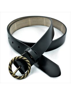 Жіночий шкіряний ремінь чорний