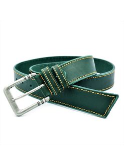 Шкіряний ремінь темно-зелений, Колір: Темно-зелений