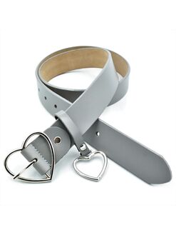 Шкіряний жіночий ремінь Сірий