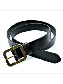 Шкіряний жіночий ремінь чорний