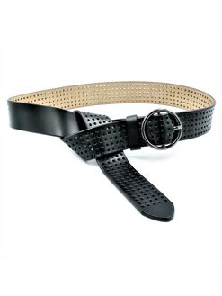 Шкіряний жіночий ремінь Чорний, Колір: Чорний