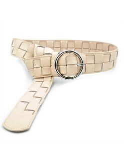 Шкіряний жіночий ремінь Бежевий, Колір: Бежевий