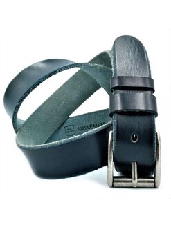 Чоловічий шкіряний ремінь темно-синій