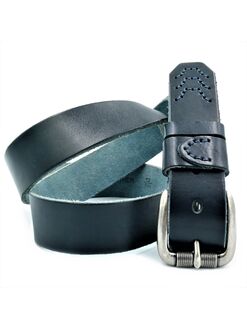 Чоловічий шкіряний ремінь темно-синій