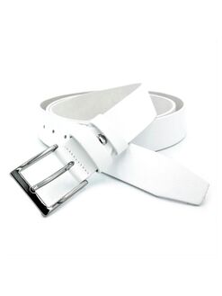 Ремінь чоловічий шкіряний батал Білий, Колір: Білий