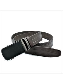 Ремінь-автомат шкіряний темно-коричневий, Колір: Темно коричневий