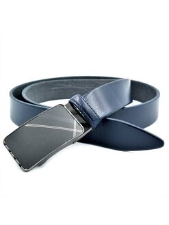 Чоловічий шкіряний ремінь синій, Колір: Синій