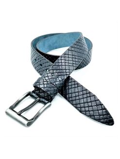 Ремінь чоловічий шкіряний Синій, Колір: Синій