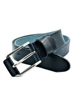 Чоловічий шкіряний ремінь темно-синій
