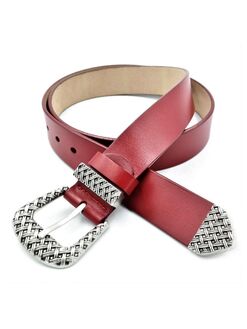 Жіночий шкіряний ремінь Червоний, Колір: Червоний